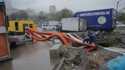 Vladivostok weathers heavy rainfall.