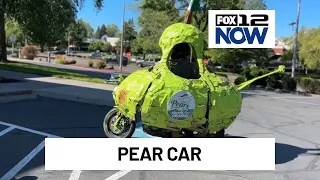 Man rides 'pear car' across the country