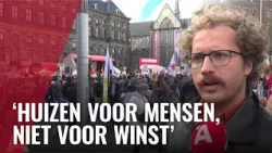Honderden mensen protesteren in Amsterdam voor betaalbare huur