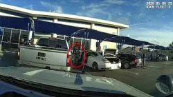 Video shows stolen truck suspect ramming Glendale officers, driving wrong way