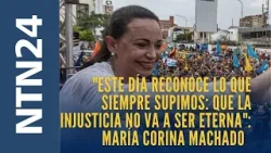 "Este día reconoce lo que siempre supimos: la injusticia no va a ser eterna": María Corina Machado "Este día reconoce lo que siempre supimos: la injusticia no va a ser eterna": María Corina Machado