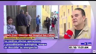 Asambleas informativas afectan cirugías en el Hospital San Felipe, pero emergencias continúan