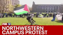 Protests continue on Northwestern University campus on Day 2 of encampment