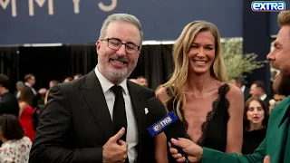 John Oliver Gets ROASTED (Unintentionally) by Derek Hough on Emmys Red Carpet!