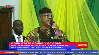 Gov. Abiodun Inaugurates Alake of Egbaland as Council of Obas Chairman