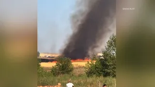 Grass fire prompts brief evacuation order near 112th and Tower Road in Commerce City