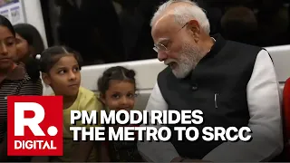 PM Modi Takes Delhi Metro Ride, Interacts With Students En Route To SRCC's Centenary Celebrations