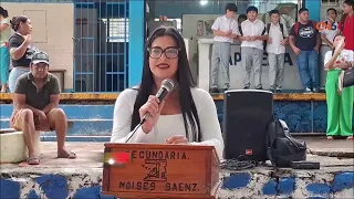 Alba Soberanis inaugurates the 2026-2027 school year at Moisés Sáenz Middle School in Tecpan