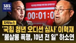 "이혁재가 국힘 청년 심사를?" 비판 일자…"룸살롱 폭행, 10년 전 일" 하소연 (자막뉴스) / SBS