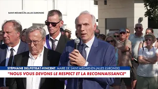 Tribute from the Mayor of Saint-Médard-en-Jalles to the two firefighters who died in the line of ...