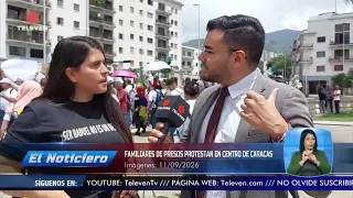 Families of political prisoners protest in downtown Caracas - The Midday News Broadcast