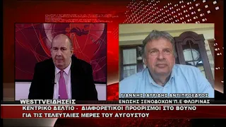 ΔΕΛΤΙΟ WEST 12/08/2026 ΜΕ Δ.ΒΑΚΡΑΤΣΑ - ΓΙΑΝΝΗΣ ΙΑΤΡΙΔΗΣ ΑΝΤΙΠΡΟΕΔΡΟΣ ΕΝΩΣΗΣ ΞΕΝΟΔΟΧΩΝ Π.Ε ΦΛΩΡΙΝΑΣ