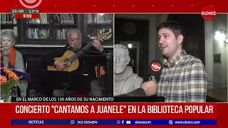 María Silva and Rubén “Chango” Pirola paid tribute to Juan L. Ortíz at the Popular Library