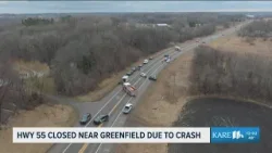 Шоссе № 55 закрыто в районе Гринфилда из-за аварии.