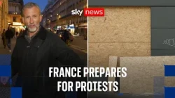 Security forces prepare for protests in France as shops are boarded up