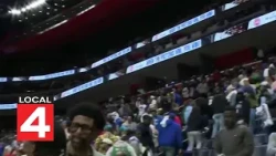 Fans celebrate Detroit Pistons season opener at Little Caesars Arena
