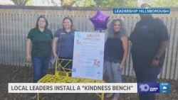 Local leaders install a 'Kindness Bench" in Hillsborough County