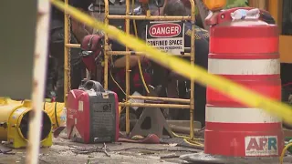 Downers Grove authorities say rescue operation now recovery operation in search for worker trapped i