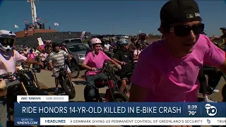 Community comes together for ride to honor 14-year-old killed in e-bike crash