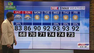 30% chance of rain Saturday; high of 83