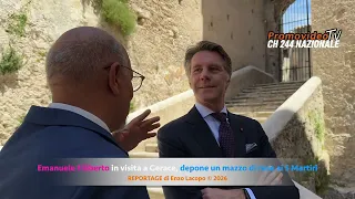 GERACE(RC)-Emanuele Filiberto in visita a Gerace.