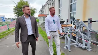 New gym area being installed at Stroitel Stadium in Vladivostok.