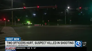 Two officers recovering after pursuit ends in gunfire in Newington