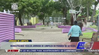Municipalidad realiza jornada de limpieza en parques de La Ceiba