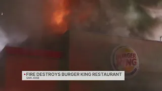 Massive fire destroys Burger King in San Jose
