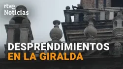 BORRASCA LEONARDO: EL VIENTO desprende un REMATE DE LA GIRALDA | RTVE