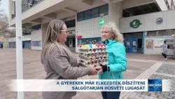 A gyerekek már elkezdték díszíteni Salgótarján húsvéti lugasát