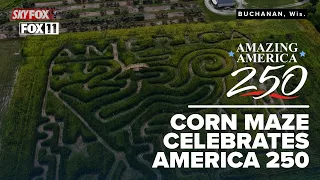 This corn maze in Wisconsin's Fox Valley celebrates America 250 | Aerial drone video from SKYFOX
