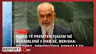 Report TV- Titujt kryesorë të lajmeve ora 20:00 (19.09.2026)