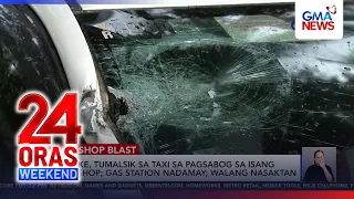 Taxi hit by flying tank as blast rocks QC junk shop | 24 Oras Weekend