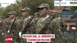 Nicușor Dan, la ceremonia depunerii jurământului militar de către studenții Academiei Militare
