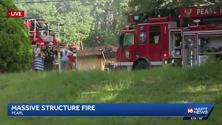 House fire near Highway 80 in Pearl