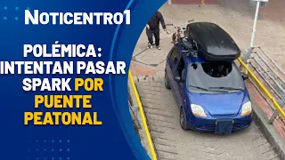 Outrageous! Car driven onto pedestrian bridge in Bogotá | Noticias Canal 1