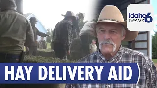 Hay Delivered to Ranchers Affected by Big Grass Fire in Idaho