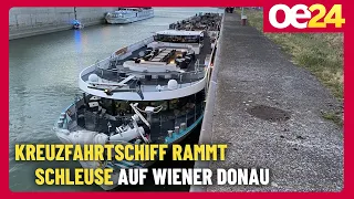 Cruise ship crashes into lock on the Danube in Vienna