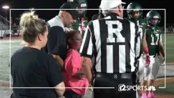 Campo Verde Head Coach Ryan Freeman's daughter joins her dad on the field for the coin toss