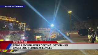 Teens rescued from dark hike back after Red Rocks concert