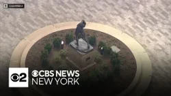 Discus thrower statue unveiled at new home on Randall's Island