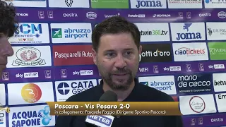 Pescara - Vis Pesaro 2-0, Foggia: “We’re looking for a striker now. We played well today”