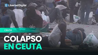 Crisis en Ceuta: las imágenes del asentamiento en la playa