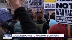 Seattle demonstrators react to airstrikes in Venezuela