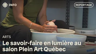 Ceramicist Élizabeth Hamel demonstrating at Plein Art