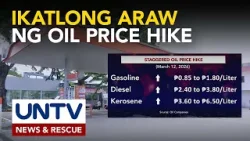 Ikatlong araw ng staggered oil price hike, ipinatutupad ng mga oil company ngayong March 12