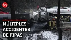 Pipas de combustible acumulan cientos de accidentes en la última década Pipas de combustible acumulan cientos de accidentes en la última década
