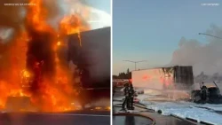 Tesla semi-truck fire shuts down Bay Area freeway for hours
