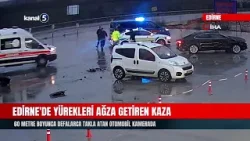 Edirne'de Yürekleri Ağza Getiren Kaza | 60 Metre Boyunca Defalarca Takla Atan Otomobil Kamerada